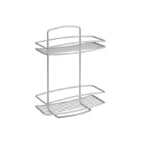 MENSOLA BAGNO CUCINA RETTANGOLARE A 2 PIANI SERIE ONDA
