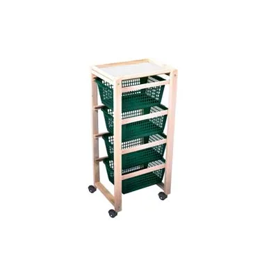 CARRELLO PORTATUTTO "ERCOLINO" IN LEGNO NATURALE CON RUOTE