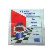 SACCO PATTUMIERA BIODEGRADABILE PER RIFIUTI UMIDI PZ.15