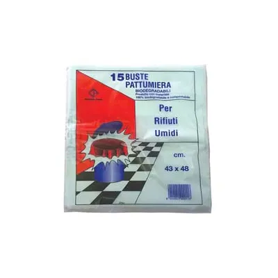 SACCO PATTUMIERA BIODEGRADABILE PER RIFIUTI UMIDI PZ.15