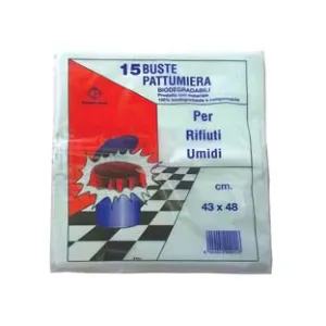 SACCO PATTUMIERA BIODEGRADABILE PER RIFIUTI UMIDI PZ.15