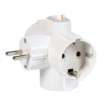 ADATTATORE TRIPLO SCHUKO 2 POLI + TERRA 16A CON INTERRUTTORE BIPOLARE