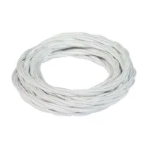PORCELLANA CAVO ELETTRICO TRECCIA IN SETA BIANCO TERMORETRAIBILE