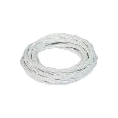 PORCELLANA CAVO ELETTRICO TRECCIA IN SETA BIANCO TERMORETRAIBILE