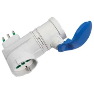 ADATTATORE INDUSTRIALE SPINA 16A PRESA SCHUKO BIP. + CEE IP44