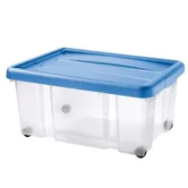 CONTENITORE "PUZZLE BOX" CON COPERCHIO A SCATTO E RUOTE