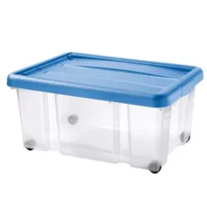 CONTENITORE "PUZZLE BOX" CON COPERCHIO A SCATTO E RUOTE