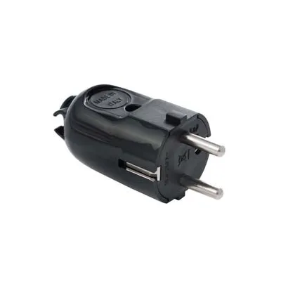 SPINA SCHUKO 2 POLI + TERRA 16A NERA