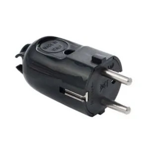 SPINA SCHUKO 2 POLI + TERRA 16A NERA