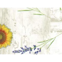 TOVAGLIATO RIVIERA FELPATO PESANTE FONDO BEIGE GIRASOLI E LAVANDA 893
