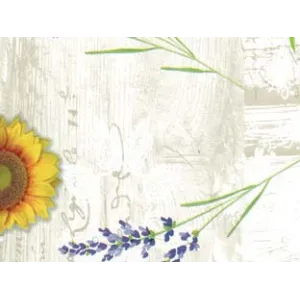 TOVAGLIATO RIVIERA FELPATO PESANTE FONDO BEIGE GIRASOLI E LAVANDA 893