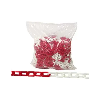 CATENA SEGNALETICA IN PLASTICA BIANCA E ROSSA