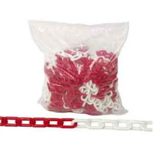 CATENA SEGNALETICA IN PLASTICA BIANCA E ROSSA