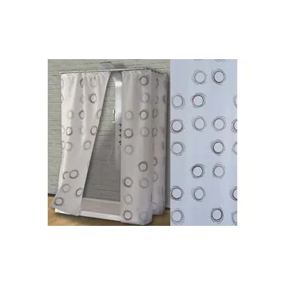 TENDA PER DOCCIA IN PEVA "CERCHI" FONDO BIANCO DECORI MARRONI