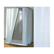 TENDA PER DOCCIA IN PEVA "SFERA" FONDO TRASPARENTE CON DECORI BIANCHI