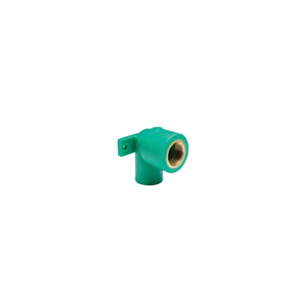 CURVA 90° CON STAFFA FILETTATA FEMMINA IN PPR PN25