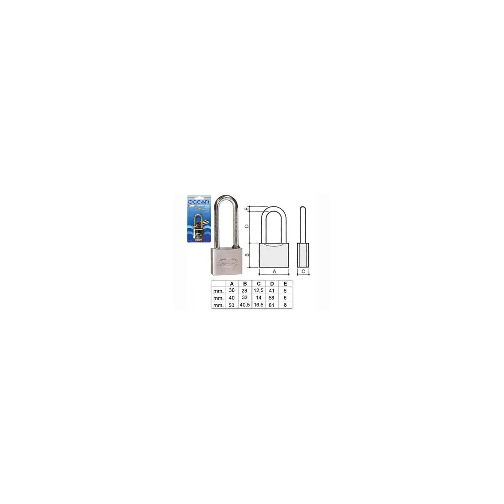 LUCCHETTO OTTONE ARCO LUNGO OCEAN 2700M IN BLISTER