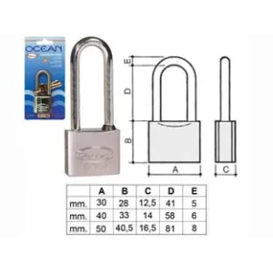 LUCCHETTO OTTONE ARCO LUNGO OCEAN 2700M IN BLISTER