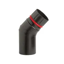 GOMITO 45° PORCELLANATO PER STUFE A PELLET NERO OPACO "ALA PELLET ECO"