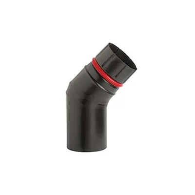 GOMITO 45° PORCELLANATO PER STUFE A PELLET NERO OPACO "ALA PELLET ECO"