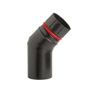 GOMITO 45° PORCELLANATO PER STUFE A PELLET NERO OPACO "ALA PELLET ECO"