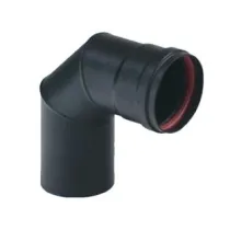 GOMITO A 90° PER STUFE A PELLET NERO OPACO "ALA PELLET AETERNUM"