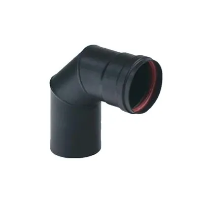 GOMITO A 90° PER STUFE A PELLET NERO OPACO "ALA PELLET AETERNUM"