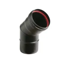 GOMITO A 45° PER STUFE A PELLET NERO OPACO "ALA PELLET AETERNUM"