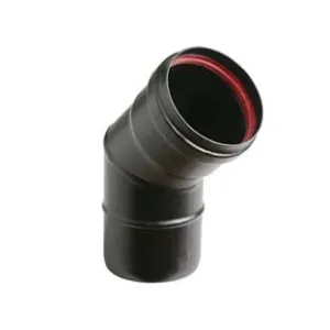 GOMITO A 45° PER STUFE A PELLET NERO OPACO "ALA PELLET AETERNUM"