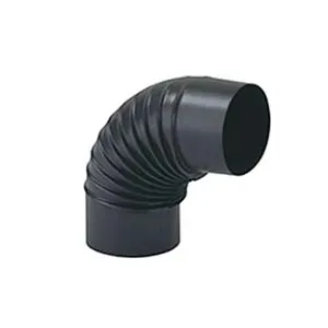 GOMITO 90° PORCELLANATO STUFE A LEGNA NERO OPACO "ALA SMALTO CLASSIC"