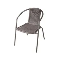 SIEDIA POLTRONA "WOOD BROWN" IN RATTAN SINTETICO PP