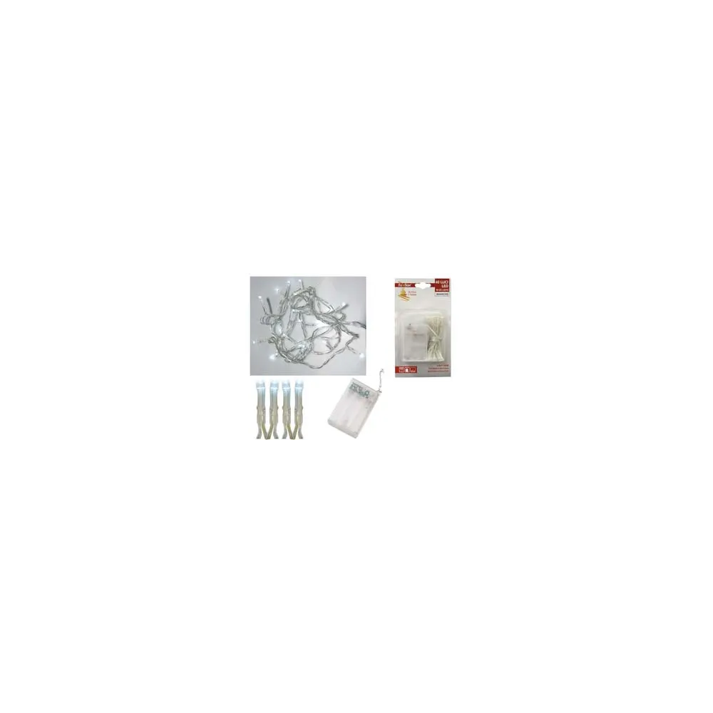 LUCI 40 LED BIANCO FREDDO A BATTERIA PER INTERNO