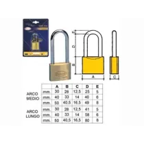 LUCCHETTO OTTONE ARCO LUNGO 2700 IN BLISTER