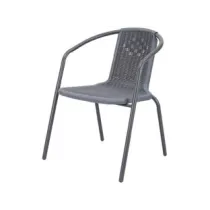 SEDIE POLTRONA "WOOD GREY" IN RATTAN SINTETICO PP