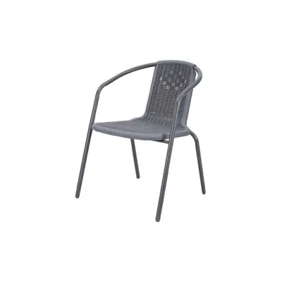 SEDIE POLTRONA "WOOD GREY" IN RATTAN SINTETICO PP