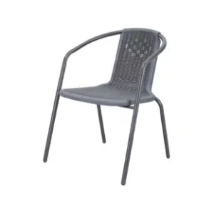 SEDIE POLTRONA "WOOD GREY" IN RATTAN SINTETICO PP