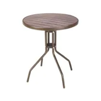 TAVOLO "WOOD BROWN" IN RATTAN SINTETICO PP