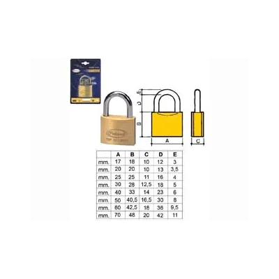 LUCCHETTO OTTONE ARCO NORMALE 2700 IN BLISTER
