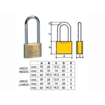 LUCCHETTO OTTONE ARCO LUNGO 2700