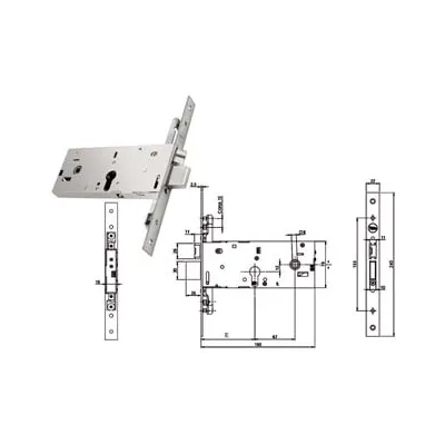 ELETTROSERRATURA TRIPLICE INFILARE P/FASCE CAT+SCR.MM.78H 94900