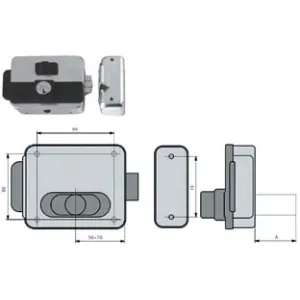 ELETTROSERRATURA APPLICARE CANCELLI REVERSIBILE PULSANTE MULTIPLA 5015