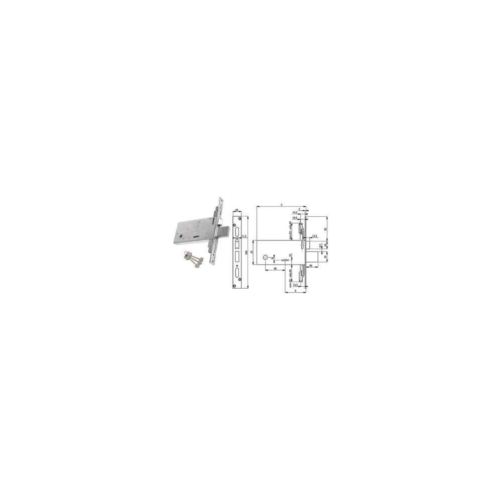 SERRATURA TRIPL. INFIL. PER FASCE D/MAPPA CATEN. E SCR. MM.81 H F6873