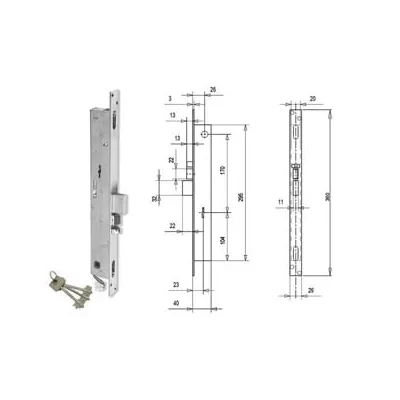 ELETTROSERRATURA TRIPLICE INFIL. PER MONTANTI D/M CATEN. E SCR. F6703