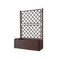 FIORIERA NATURAL DELUXE MOKA RETTANGOLARE CON SPALLIERA