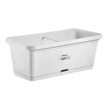 FIORIERA NATURAL BIANCA CON RISERVA D'ACQUA CM. 80