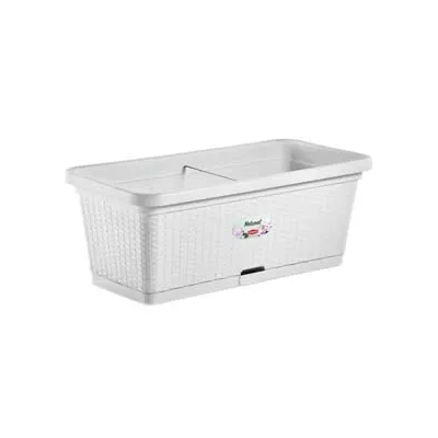 FIORIERA NATURAL BIANCA CON RISERVA D'ACQUA CM. 80