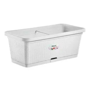 FIORIERA NATURAL BIANCA CON RISERVA D'ACQUA CM. 80