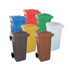 BIDONE QUADRO NETTEZZA URBANA CON RUOTE LT.240