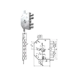 SERRATURA TRIPL.APPLICARE SCR.CIL.EUROP. INGRANAGGI BLIND.2155 PE GEAR