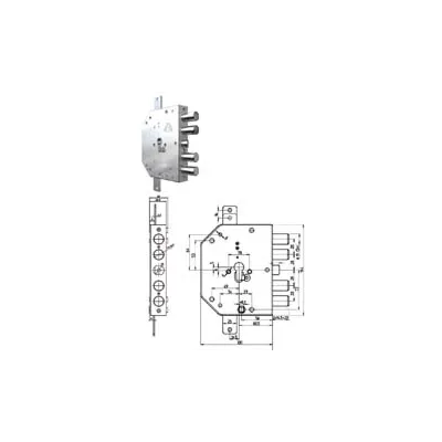 SERRATURA TRIPL.APPLICARE SCR.CIL.EUROP. INGRANAGGI BLIND.2155 PE GEAR